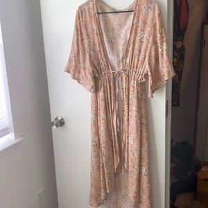 Kimono cover pink long